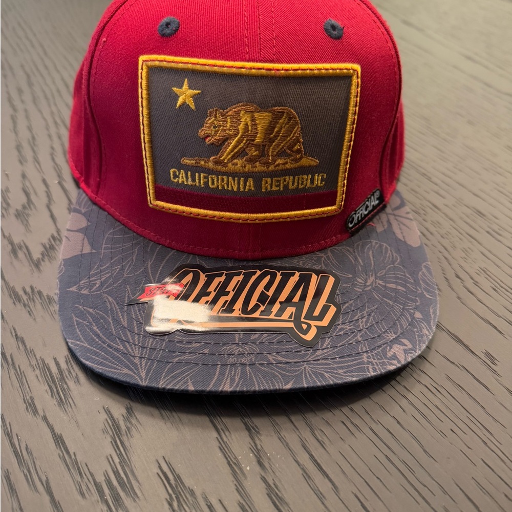 Official California Republic Snapback Hat - Red and Blue